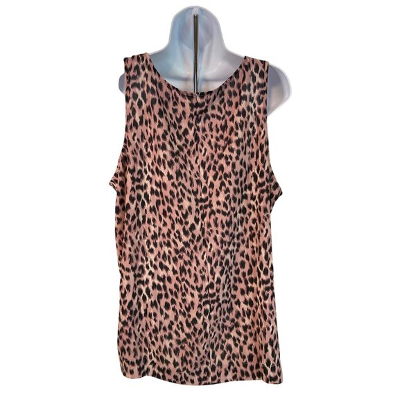 Maurices Womens Tank Top  XXL Pink Leopard Print Sleeveless Mob Wife Retro Glam - Picture 2 of 7